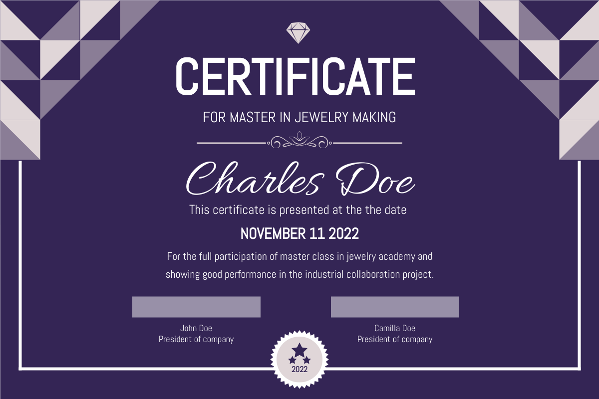 Made certificate. Make Certificate.